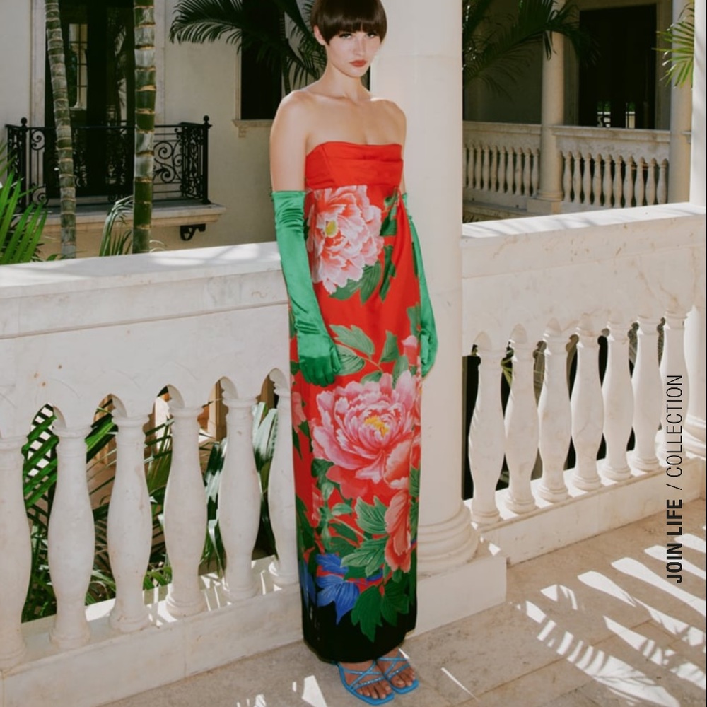 Zara maxi strapless dress